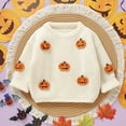 thumbnail image 4 of Coerni Baby Pumpkin Outfit Boy Girl Cute Long Sleeve Knit Oversized Sweater Toddler Halloween Clothes Kids Pullover Sweatshirt, 4 of 7