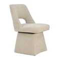 thumbnail image 3 of Usaint 360‑Degree Swivel Chenille Dining Chair, Hollow‑Out Curved‑Back Upholstered Accent Chair for Dining Rooms, Living Rooms, Reading Nooks, Khaki, 3 of 11