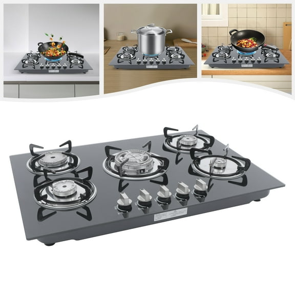5 Burners Built-In Stove Top Gas Cooktop Burner Kitchen Cooktop Gas Cooking for Homes or Restaurants