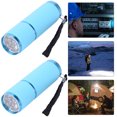 thumbnail image 5 of Mini linterna 9LED Luz de camping Antorchas de aleación de aluminio impermeables Azul cielo Azul 2 piezas, 5 of 5