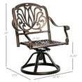 thumbnail image 3 of Outsunny Ensemble Bistro d'Extérieur 2 Pcs, Mobilier de Jardin, Bronze, 3 of 10