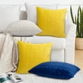 thumbnail image 4 of 2Pcs Super Soft Decorative Velvet Cushion Covers Quilted Polka Dot Decorative Throw Pillow Covers Square Throw Pillow Cover Decorative for Couch Sofa Bedroom Car Couch Bed 20x20 Inch yellow, 4 of 8
