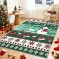 thumbnail image 2 of Hasoo Christmas Snowflake Home Decor Area Rug Washable 9' x 12' Modern Indoor Rug for Living Room Dining Room, Green, 2 of 5