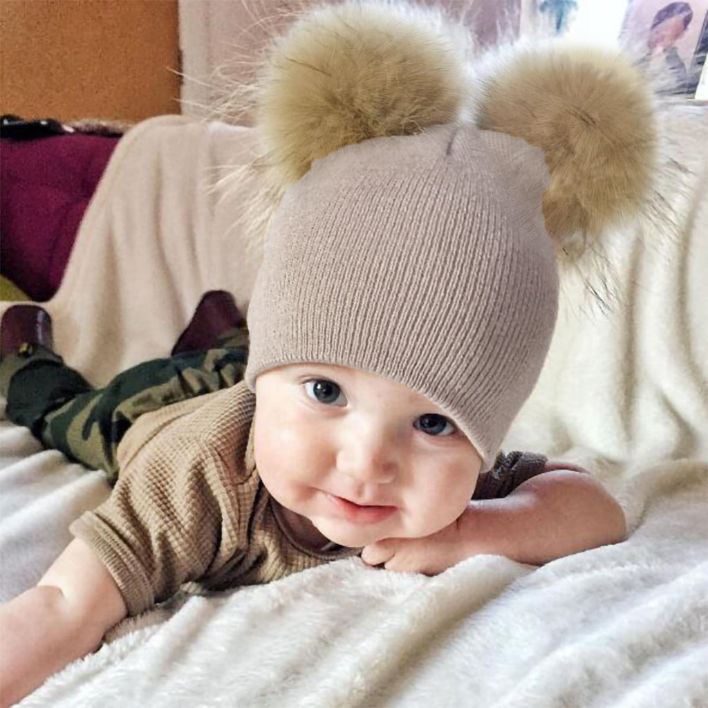Newborn Baby Girls Infant Bow Bowknot Knit Crochet Cap Hat Cute Hat Prob Beanie 