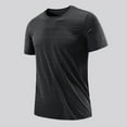 thumbnail image 2 of Men's Sports T Shirt Thin Ice Silk Short Sleeve Activewear Lightweight Breathable Casual Tee for Workout Running Gym Men's Lightweight Crewneck Tee Tops, 2 of 3