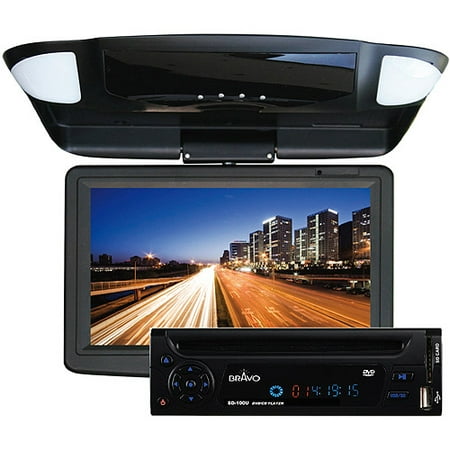 Bravo View 9" Widescreen Overhead LCD Monitor with Bravo View Car Stand-Alone DVD Player, Bundle