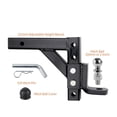 thumbnail image 2 of 10" Adjustable 4 Level Trailer Drop Hitch Ball Mount Tow For 2" Receiver With 50mm Ball RV Parts Camper Caravan Accessories ,Weatherproof Double Locking Hitch Pin, 2 of 6