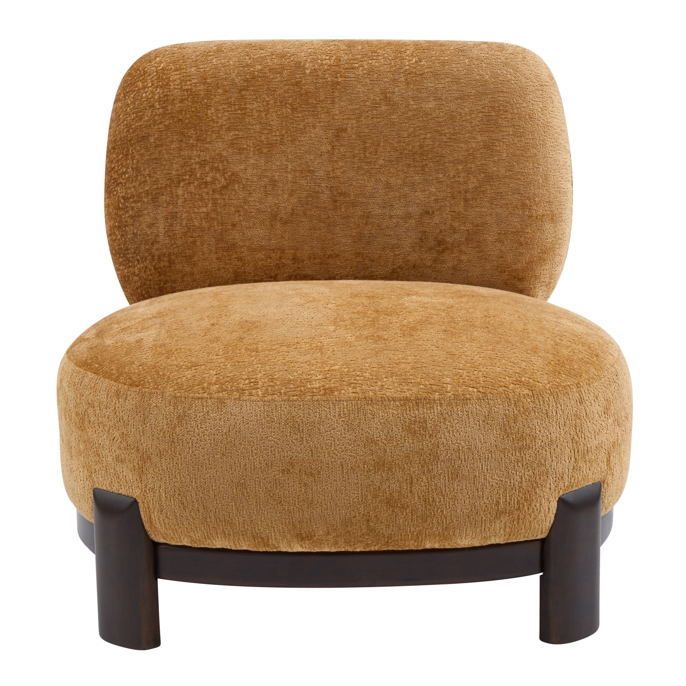 Christopher Knight Home Modern Upholstered Armless Accent Chair with Wood Legs, Wide Seat, Pumpkin Yellow, Set of 2
