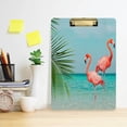 thumbnail image 6 of 12.5"x9" Beach Flamingo Clipboards, Standard A4 Letter Size Nursing Clipboard with Low Profile Metal Clip Decorative Clip Board for Office Supplies,Silver, 6 of 7