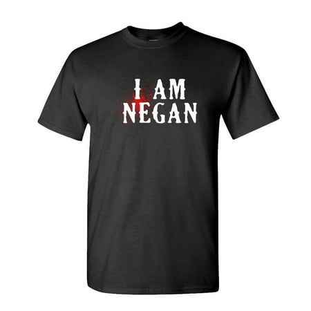 I AM NEGAN - dead zombie day night monster - Mens Cotton T-Shirt (3XL)