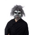 thumbnail image 1 of Máscara de zombi de terror, realista, de resina, cara aterradora con pelo gris, 1 of 4