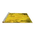 thumbnail image 2 of Ahgly Company Machine Washable Indoor Round Oriental Yellow Industrial Area Rugs, 3' Round, 2 of 4