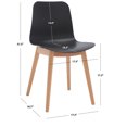 thumbnail image 3 of SAFAVIEH Couture Haddie Classic PP Solid Dining Side Chair, Black/Natural (Set of 2), 3 of 14