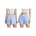 thumbnail image 2 of Raccmtaty Women Striped Shorts, Elastic Waist Summer Casual Shorts Streetwear for Daily Date, 2 of 8