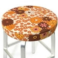 thumbnail image 3 of Vsdgher Hippie Ditsy Floral Print Stool Covers Round,Stretch Round Stool Covers Washable Stool Cushion Slipcover Elastic Chair Covers for 12-14 Inch Chair, 3 of 7
