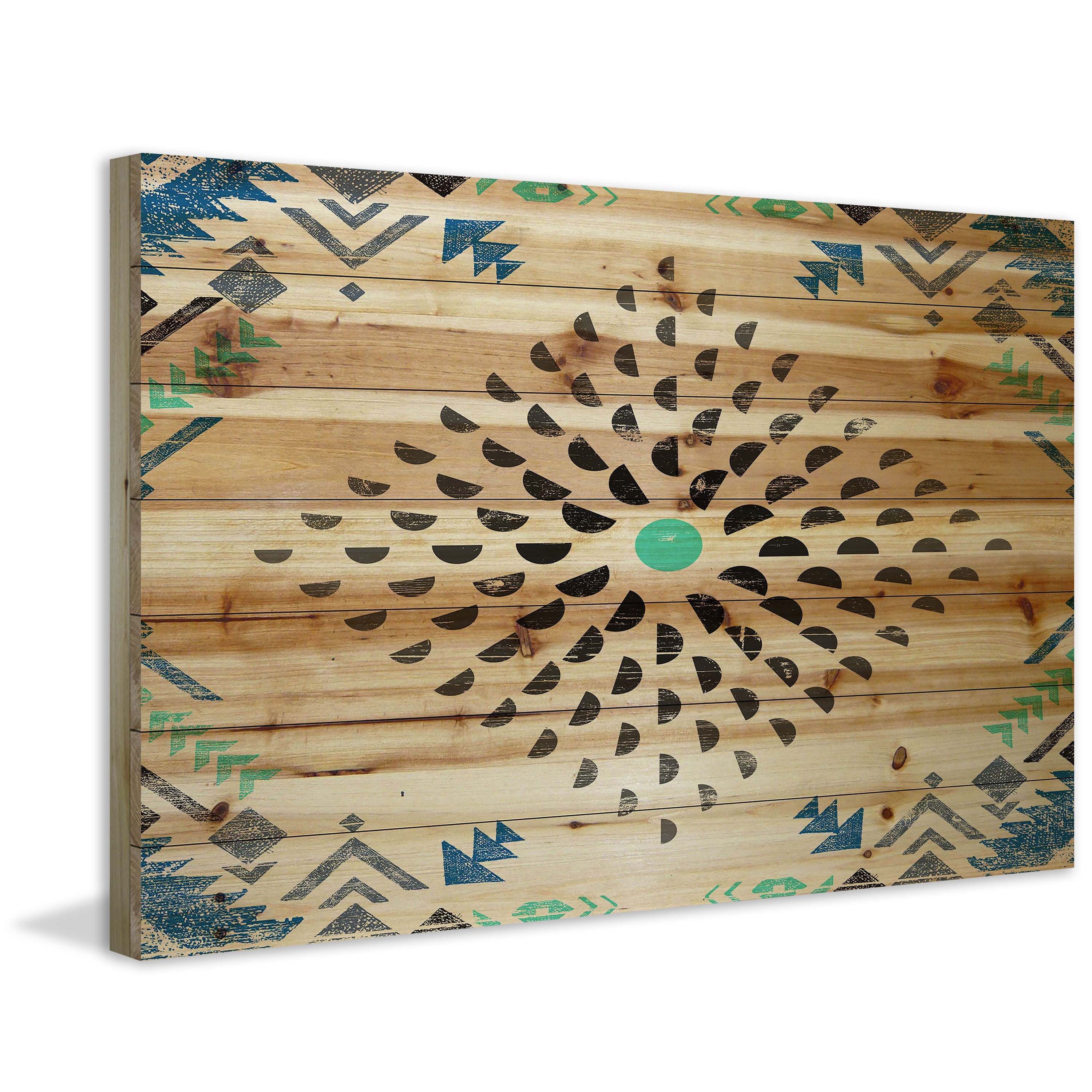 Marmont Hill - "Half Moon Shapes" Painting Print on Natural Pine Wood
