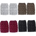 thumbnail image 2 of Womens Boot Socks Winter Warm Crochet Knitted Boot Cuffs Topper Socks Short Leg Warmers Gifts, 2 of 11