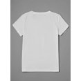 thumbnail image 3 of Round Neck T-Shirt with Heart Pattern Print, Casual Short-Sleeve Top for Women Tee For Adult, Men, Women, Teen, Teenager, Adolescent, Youth, 3 of 5