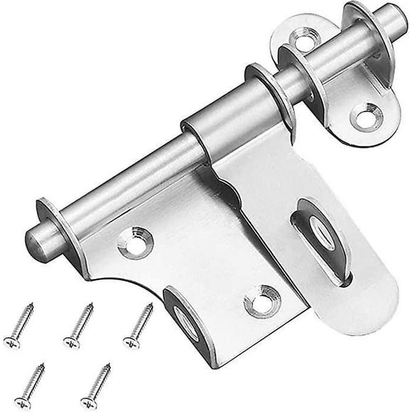 Dww-verrou De Porte Coulissante Verrou Loquet En Acier Inoxydable Paissie Solide Durable Avec Trou Pour Cadenas Salle De Bain Cuisine Jardin Chambre A