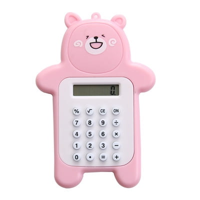 2 Packs Basic Calculator 8-Digit Display Beginner Portable Desktop Calculator Bear Style Calculator for School Supplies Students Desktop Home Office Stationary Calculators 