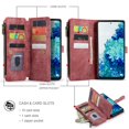 thumbnail image 2 of Samsung Galaxy S20 FE Case,Dteck Magnetic Wallet Case Premium Durable PU Leather Zipper Pocket Card Holder Kickstand Phone Cover for GalaxyS20 FE 5G,Red, 2 of 6