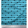 thumbnail image 1 of Soimoi Blue polyester Crepe Fabric Stripe & Beetles Insects Fabric Prints By Yard 52 Inch Wide, 1 of 1