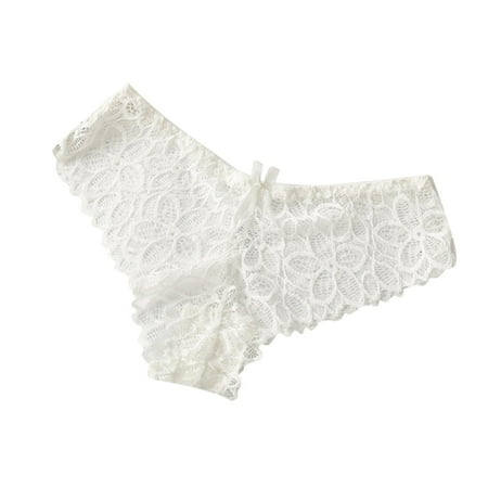 

Women S Print Panties White Knickers Thongs 5-Pack
