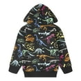 thumbnail image 2 of Toddler Boys Dinosaur Hooded Sweatshirts Casual Pullover Hoodie Fall Winter Long Sleeve Cartoon Tops Casual Clothes 5T (Dino-145), 2 of 5