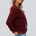 thumbnail image 3 of Women's Faux Fur Long Sleeve Casual Sherpa Zipper Clip Bomber Jacket, 3 of 19