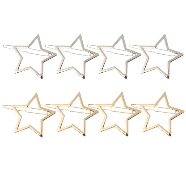 8 horquillas delicadas de cinco estrellas, pinzas para el pelo lisas, pasadores huecos para el pelo
