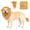 Yellow, variant on Dog Lion Mane Costume with Yellow Ears and Tail, Pet Wig Halloween Costume for Medium Dogs, Polyester Dog Costume Accessories, Yellow, Size M