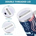 thumbnail image 3 of Yayeee 40oz Stainless Steel Tumbler with Straw and Handle Double-Wall Insulated Travel Water Bottle, Light Blue Anchor, 3 of 8