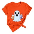 thumbnail image 6 of HOMBOM Womens Orange Essentials T Shirt Crewneck Graphic Festive Breathable Short Sleeve Basic Ladies Tees Athletic Tops,M, 6 of 6
