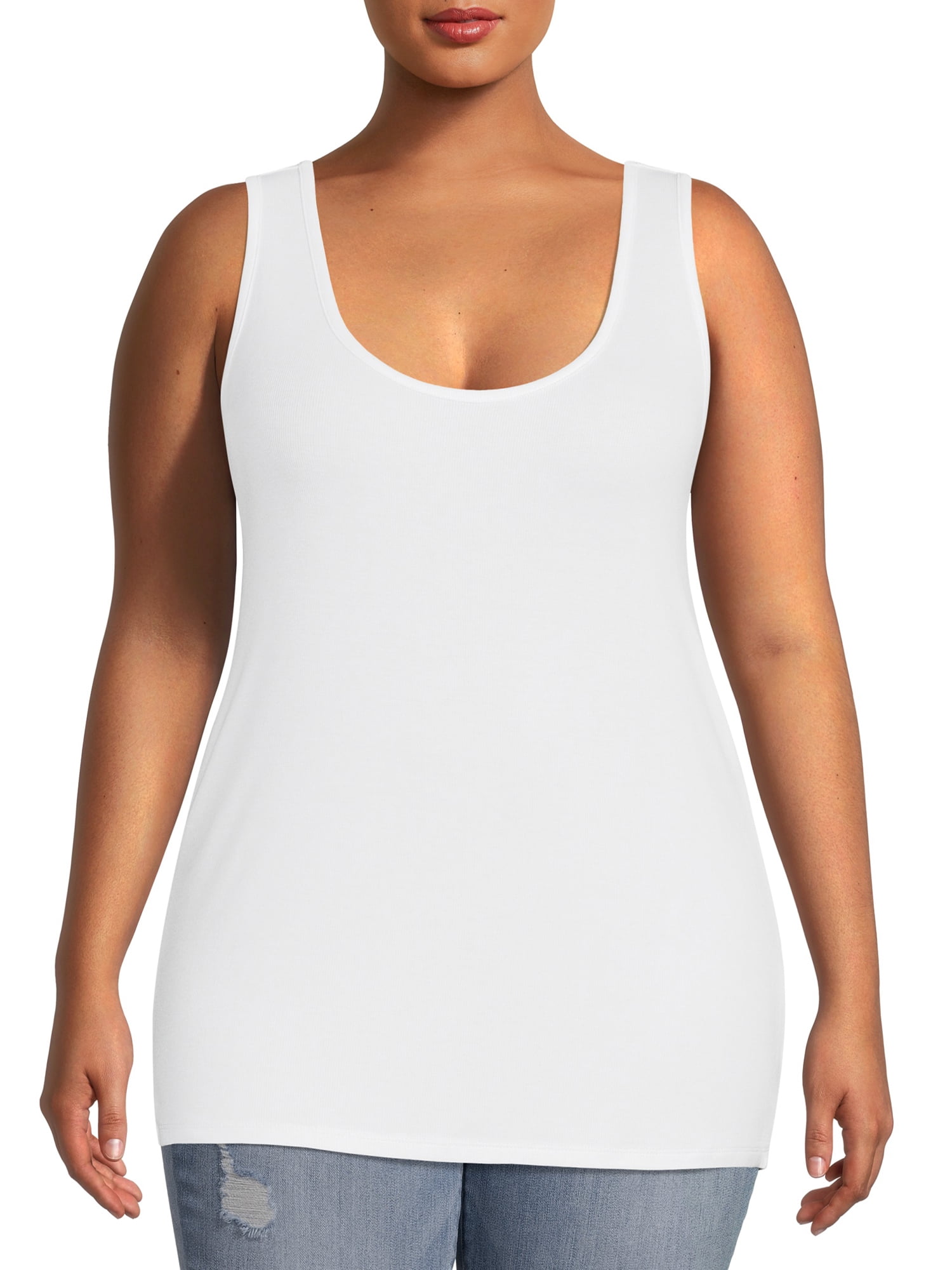 Terra & Sky Women's Plus Size Everyday Essential Layering Tank Top, 3-Pack