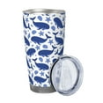 thumbnail image 2 of Uemuo Whale Print Travel Coffee Mug ,20oz Double-walled Car Cup ,Stainless Steel Insulated Tumbler Leak-proof Travel Cup Reusable Straw Car Cup-Without Straw, 2 of 8