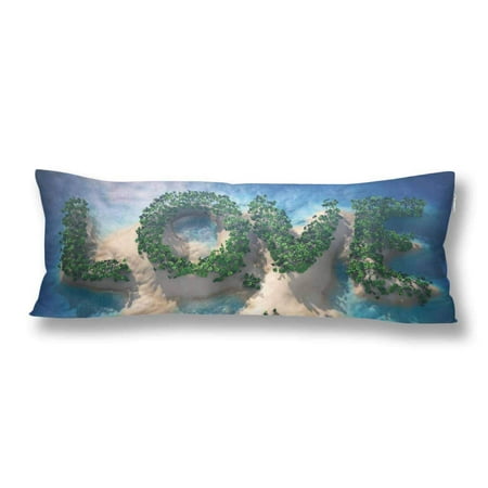 Gckg Tropical Island Ocean Trees Love Sign Body Pillow Covers