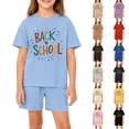 thumbnail image 4 of Grblisyd First Day of School Boys Girls Two Piece Sets Cute Letter Print Short Sleeve Tshirts and Elastic Waist Shorts Summer Outfits Size 1-12, 4 of 4