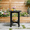 Black, variant on HDPE Outdoor Side Table, Small All-Weather Patio End Table with Slatted Drainage, X-Frame Rustproof Design for Garden Deck Balcony, Black