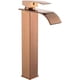 thumbnail image 1 of Grifo de lavabo de cascada, grifo de lavabo de latón, mezclador monomando alto, grifo de lavabo con mezcla de agua caliente y fría con 2 mangueras, oro rosa YOIURT, 1 of 5