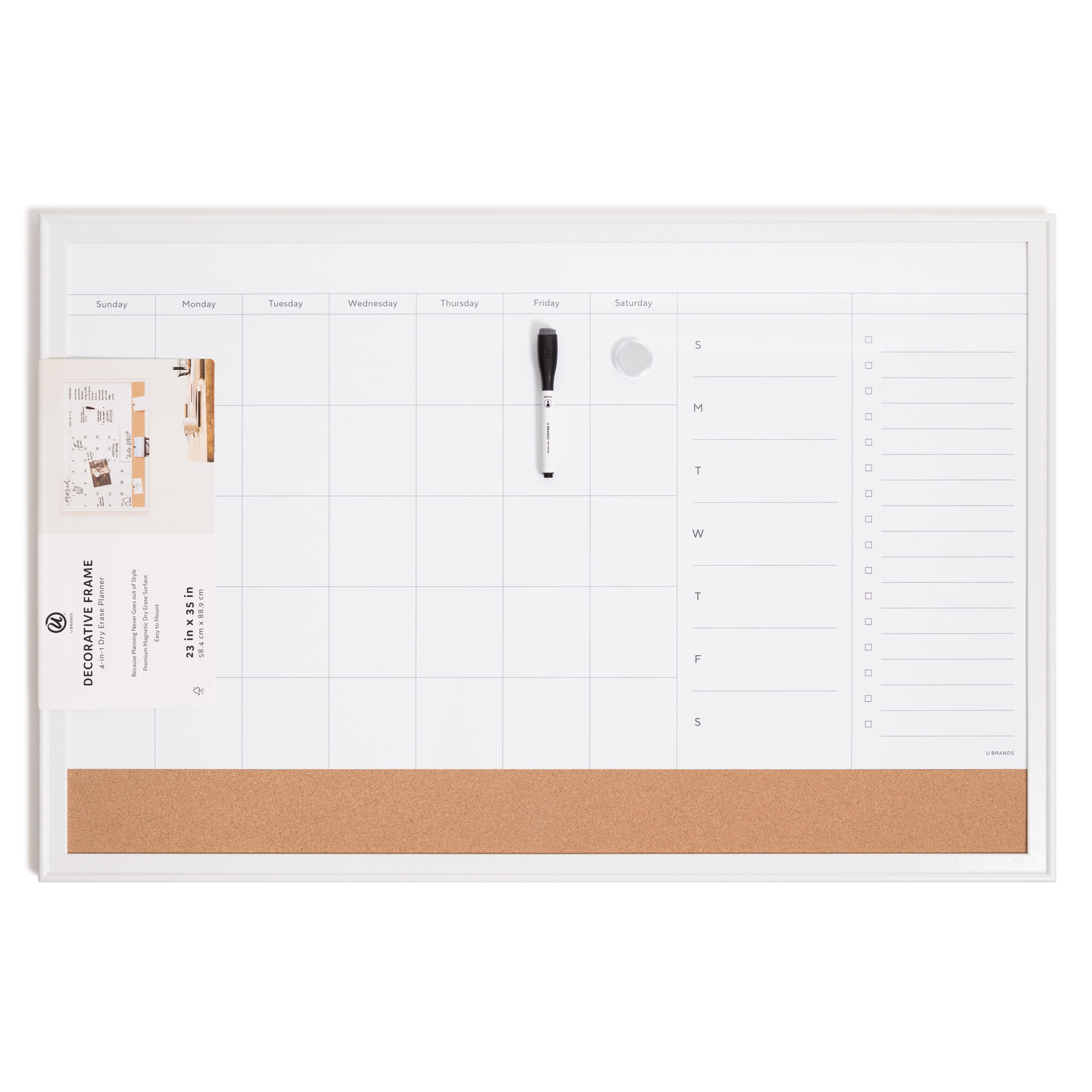 U BRANDS, 4 in 1 Whiteboard Monthly, Weekly, Calendar Planner, Bulletin