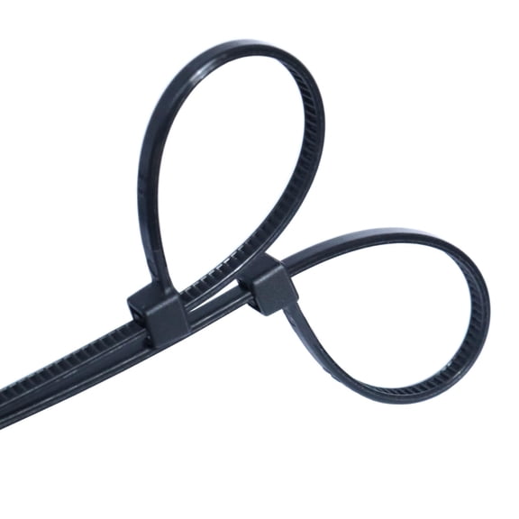 Heavy Duty Cable Ties 24 Inch 50 Pack, UV Resistant Outdoor Zip Ties with 200 lbs Tensile Strength, Self-Locking Black Nylon Ties for Indoor Outdoor Electrical Wiring, Gardening QCSJALM