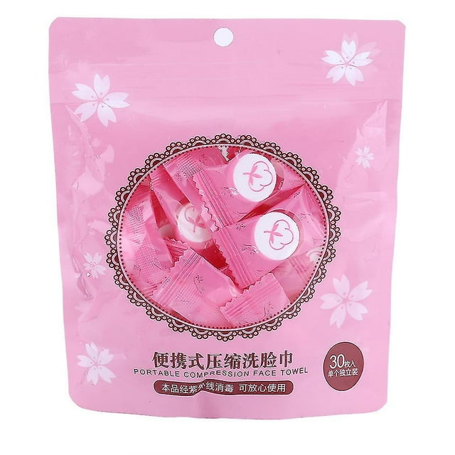 Serviettes jetables en tissu non tissé compressé pour le nettoyage du visage, idéales pour les voyages (30 pièces)
