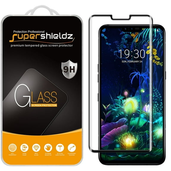 (1-Pack) Supershieldz Designed for LG V50 ThinQ [Full Screen Coverage] [3D Curved Glass] Tempered Glass Screen Protector, Anti-Scratch, Bubble Free (Black Frame)