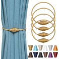 thumbnail image 1 of 4 Pack Handmade Woven Rope Magnetic Curtain Tiebacks for Home and Office (Gold), 1 of 5