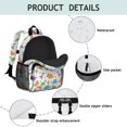 thumbnail image 4 of Dinosaur and Floral White Pattern Backpack for School, Cute School Bag with Adjustable Shoulder Straps and Padded Back, 15"x11.42"x5.5", 4 of 5