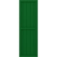 thumbnail image 4 of Ekena Millwork 17 1/2"W x 68"H Americraft Five Board Exterior Real Wood Two Equal Panel Framed Board-n-Batten Shutters (Per Pair), Viridian Green, 4 of 9