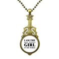 thumbnail image 1 of Collier Art Déco Mode Je Suis la Fille Pitée Pendentif Guitare Antique, 1 of 3