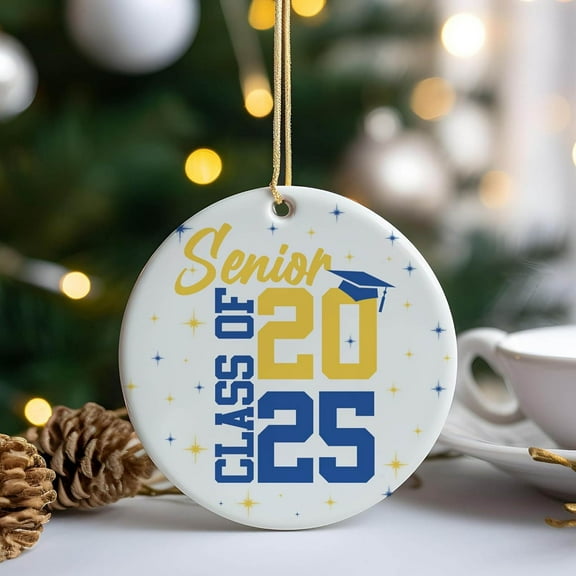 Class of 2025 Graduation Ornament, Personalized Ceramic Keepsake for High School & College Seniors, Graduation Gift for Her, Christmas 2025 Decor