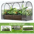 thumbnail image 4 of SLSY Galvanized Raised Garden Bed with PVC Cover,Metal Planter Bottomless Box w/ Roll-Up Window,Mini Greenhouse Tent for Vegetables Flower Fruit, 4 of 8