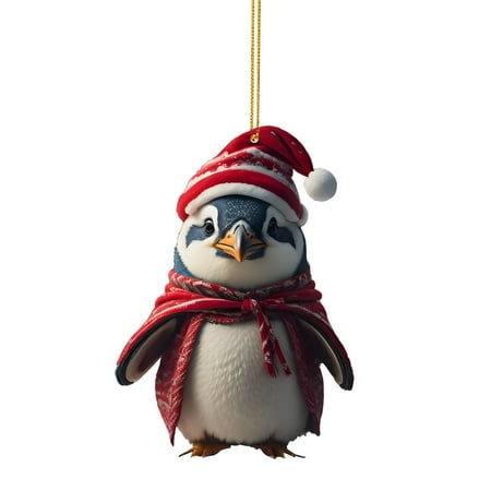 

Christmas Penguin Car Hanging Home Tree Pendant Christmas Tree Pendant Home Decoration Decorative String for Crafts Swinging Car Pendant Car Dangle Swinging Penguin for Car Hanging Door Beads Heart